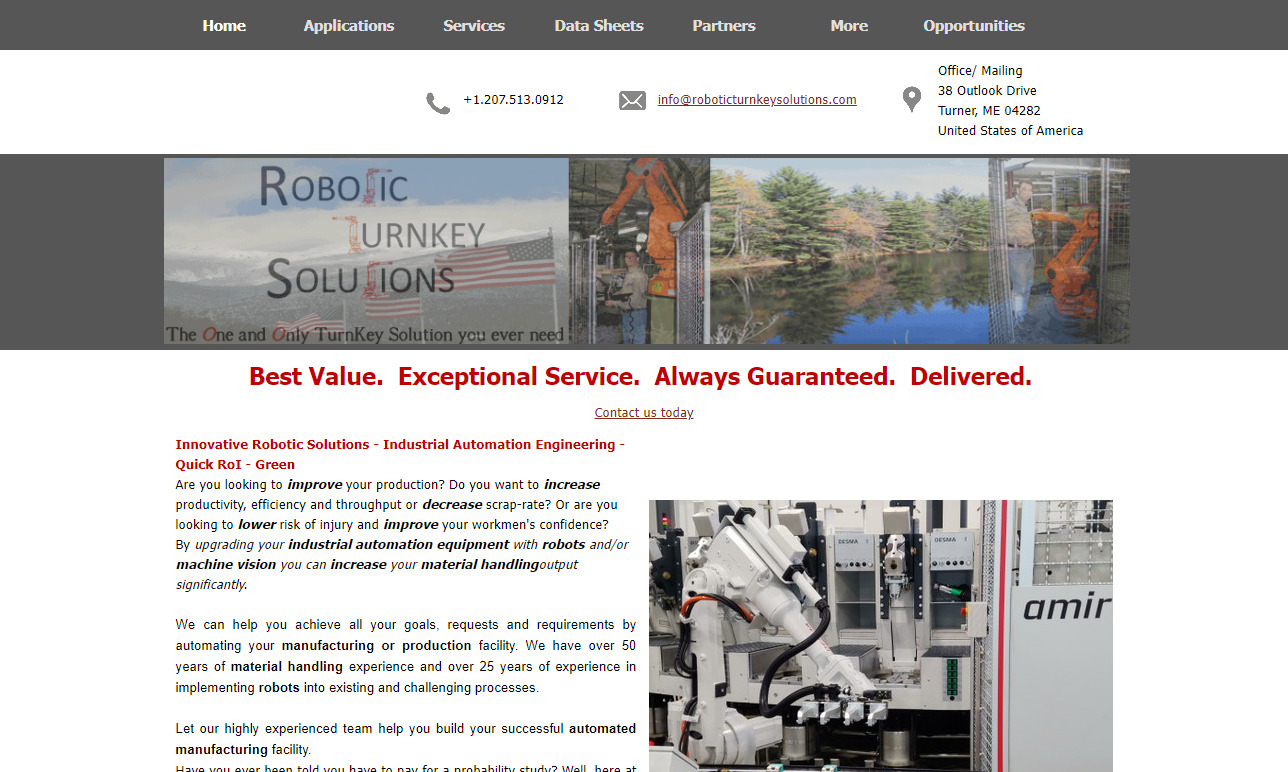 Robotic Turnkey Solutions, LLC Machine Vision System